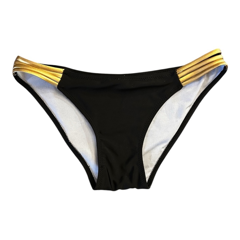 Black and Gold Bikini Bottom Size Sma